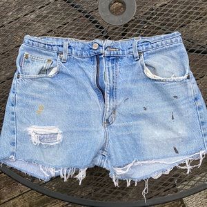 Carhartt Distressed Cutoff Denim Shorts sz 34 mens